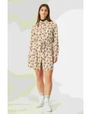 Φόρεμα Mini Pea Print Smock Compania Fantastica Beige