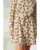 Φόρεμα Mini Pea Print Smock Compania Fantastica Beige