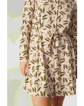 Φόρεμα Mini Pea Print Smock Compania Fantastica Beige